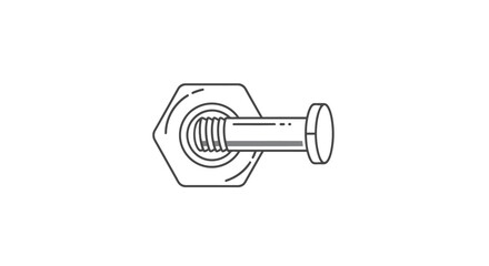 Hexagonal bolt with threaded shaft and hexagonal head