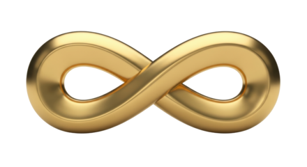 Isolated Golden Infinity Symbol, Eternal Love Concept, Infinite Loops, Limitless Potential