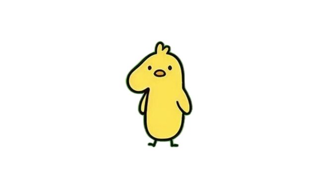 【5秒カウントダウン】丸くて可愛いひよこの数字アニメーションタイマー（白背景）