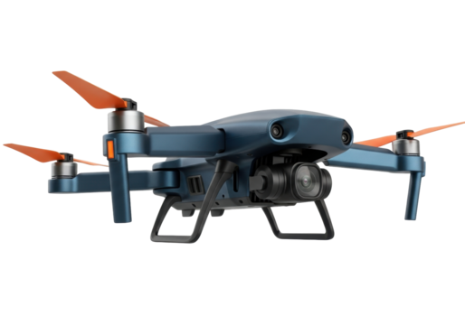 Isolated drone with camera, flying device for remote surveillance and aerial imaging