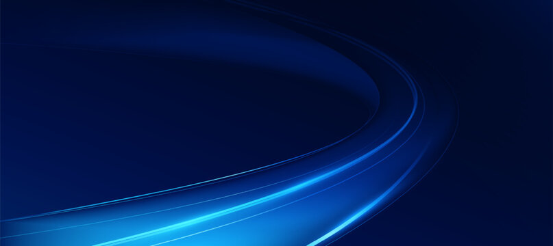 Modern abstract blue motion lines technology background. tech banner for corporate business concept. hi-tech abstract background vector illustration and business or presentation