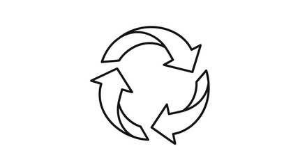 Adobe IllustrRecycling Cycle Arrow Icon &ndash; Circular Process Symbol in Minimal Line Styleator Artwork