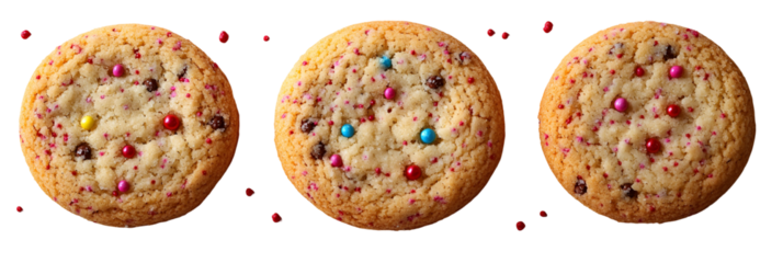 Four circular light brown shapes