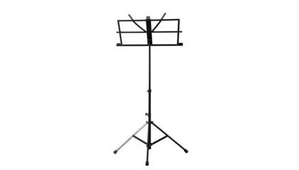 Professional Adjustable Black Metal Music Stand Isolated on White Background