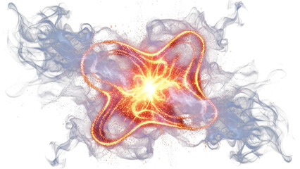 Abstract glowing plasma energy core isolated on transparent background