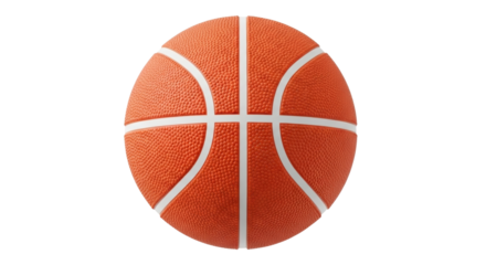 Isolated basketball with realistic texture and dark lines for athletic equipment, ball game