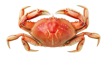 Isolated Dungeness Crab, a Large Decapod Crustacean with Sharp Claws and an Orange Shell