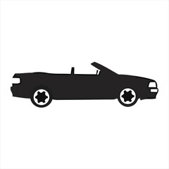 Convertible Car Icon Classic Design for Automotive & Travel Projects - Vector Silhouette