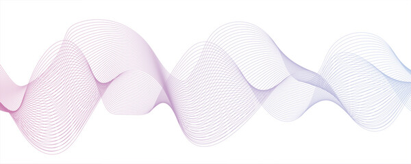 Abstract glowing Modern wave with Dynamic flowing lines. Futuristic technology and sound wave lines.Flowing, and Dynamic Wavy Ribbon Pattern. Ideal for Modern Technology, Music, Energy, and Digital.