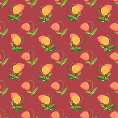 seamless pattern with autumn leaves