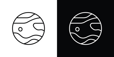 Mercury icons set with editable black and white stroke line style for ui designs