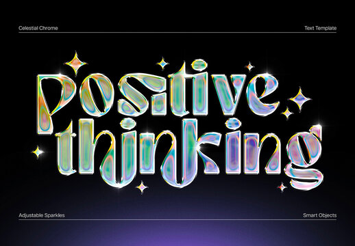 Celestial Chrome Text & Logo Effect Mockup