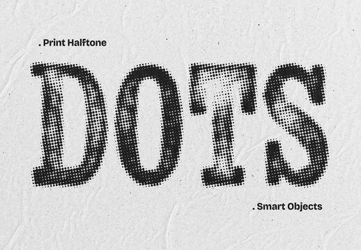 Print Halftone Text Effect Mockup