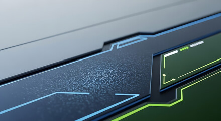 Futuristic digital data stream on a textured circuit board background with glowing lines, illustrating advanced technology and connectivity