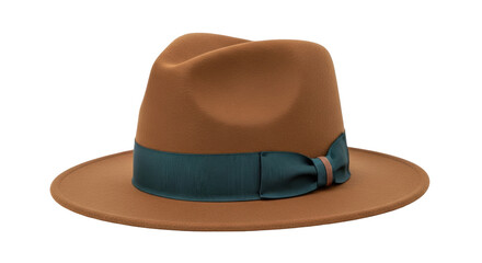 Isolated fedora hat with ribbon trim, wool felt hat for men, style fashion, dapper, hipster