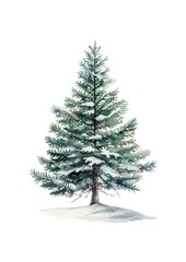 Obraz premium A christmas tree illustrated conifer drawing.