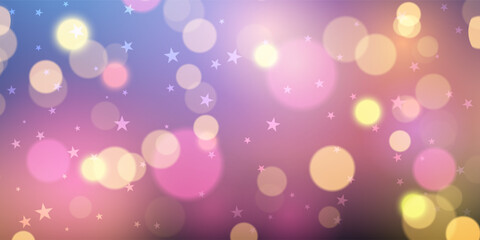 Obraz premium Christmas banner with bokeh lights and stars design 