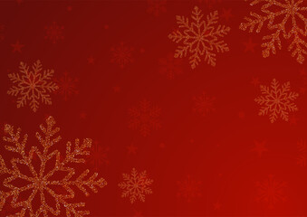Minimal Christmas background with golden snowflakes design