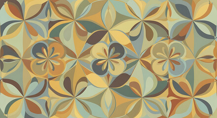 Abstract floral pattern in earthy tones for decorative design