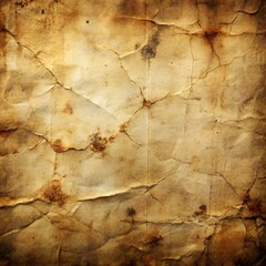 Fototapeta premium Grunge aged paper with weathered surface, cracked texture, faded ink marks, cinematic tone.
