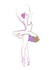 Fashion illustration beautiful woman abstract portrait watercolour paint