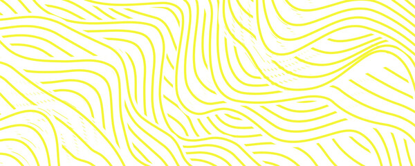 abstract background of scribbles with yellow ramen pattern on white background. Yellow wave abstract pattern. Modern Creative trendy design