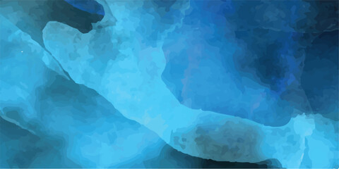 Abstract blue texture of dark ice, fog, and light water with a cloudy sky background