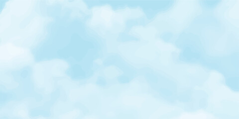 Beautiful natural blue sky with fluffy white clouds on a summer day