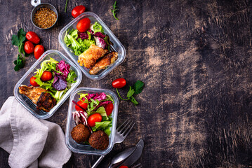 Meal prep concept. Healthy food in container.