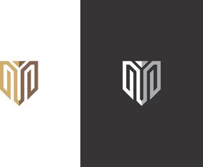 shape letter m company logo on vector illustration of an abstract design