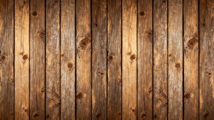 Obraz premium Rustic vertical wooden planks present a textured background with varying shades of brown.