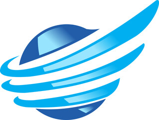  sphere round finance vector logo  icon on blue background