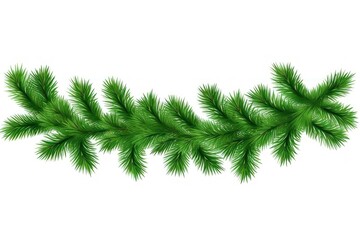 Obraz premium A Christmas garland from green pine twigs decoration christmas plant.