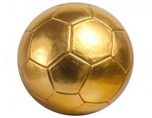 Shiny golden soccer ball isolated on white