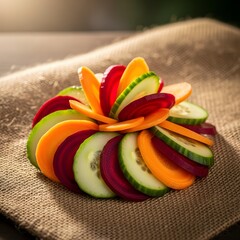 Sliced cucumber carrot and beetroot  isolated on transparent background