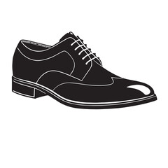 Black man shoe Silhouette Vector, High Quality Illustration on White Background