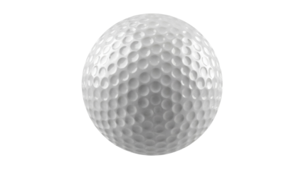 Realistic golf ball PNG isolated on transparent background, sport equipment for golf courses and recreational activities