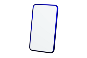 Smartphone Illustration A Modern Digital Device with a Blue Frame on a White Background