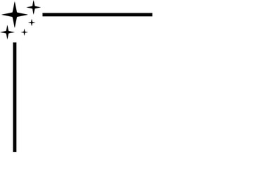 Obraz premium A minimalist corner design element featuring sparkling stars. Simple black line art for a decorative frame or border on a white background