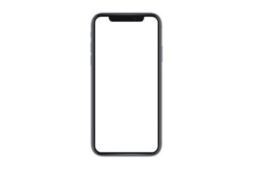 Modern smartphone with blank white screen for custom content display. Isolated mobile phone device on a clean background, ready for your app design or presentation