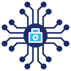 Digital Security Flat Blue Icon