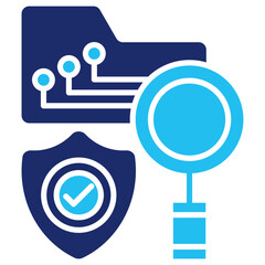 Data Loss Prevention Flat Blue Icon