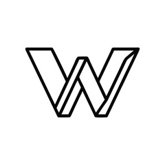 Abstract Gradient Geometric W Letter Logo Design