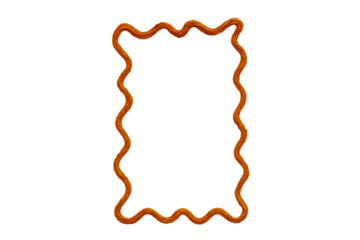 Whimsical wavy brown border frame with a playful, organic shape ideal for adding a unique decorative touch to designs