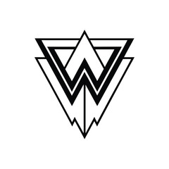 Abstract Gradient Geometric W Letter Logo Design