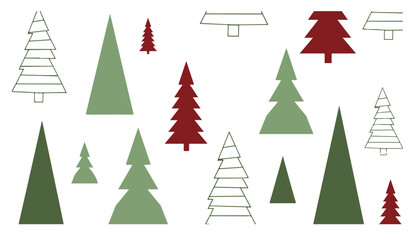 Obraz premium Christmas Tree Pattern Illustration