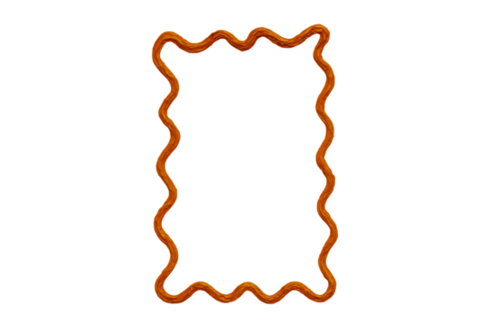 Whimsical wavy brown border frame with a playful, organic shape ideal for adding a unique decorative touch to designs