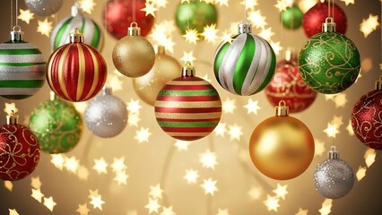 Festive Christmas Ornaments Background