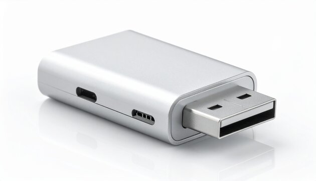High-quality silver USB device with multiple ports suitable for various connections and uses