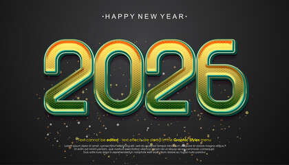 Happy New Year 2026 banner design with gradient colors